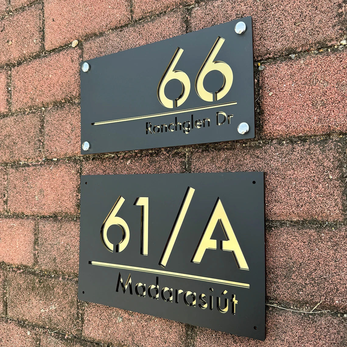 3D Acrylic Personalised Modern Residential House Number Plate