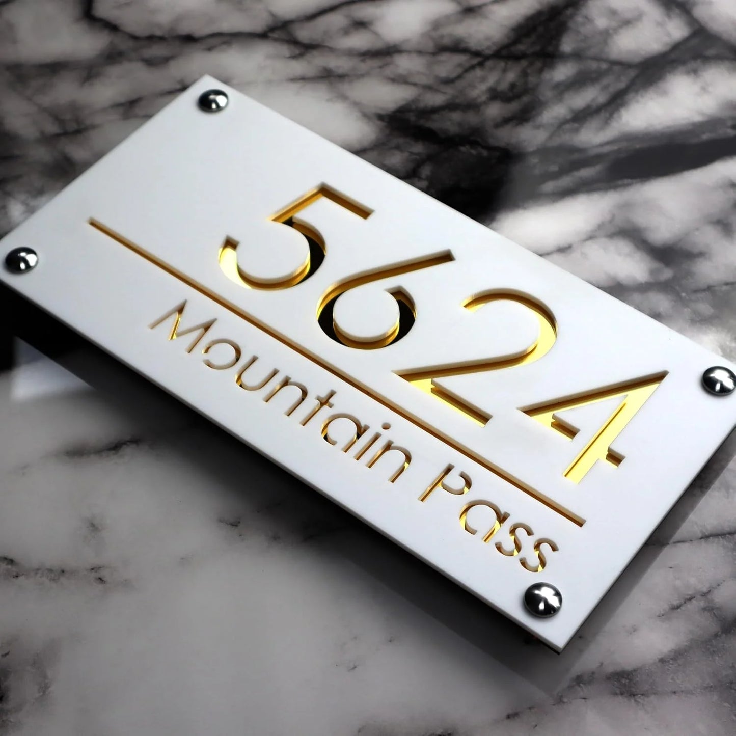 3D Acrylic Personalised Modern Residential House Number Plate
