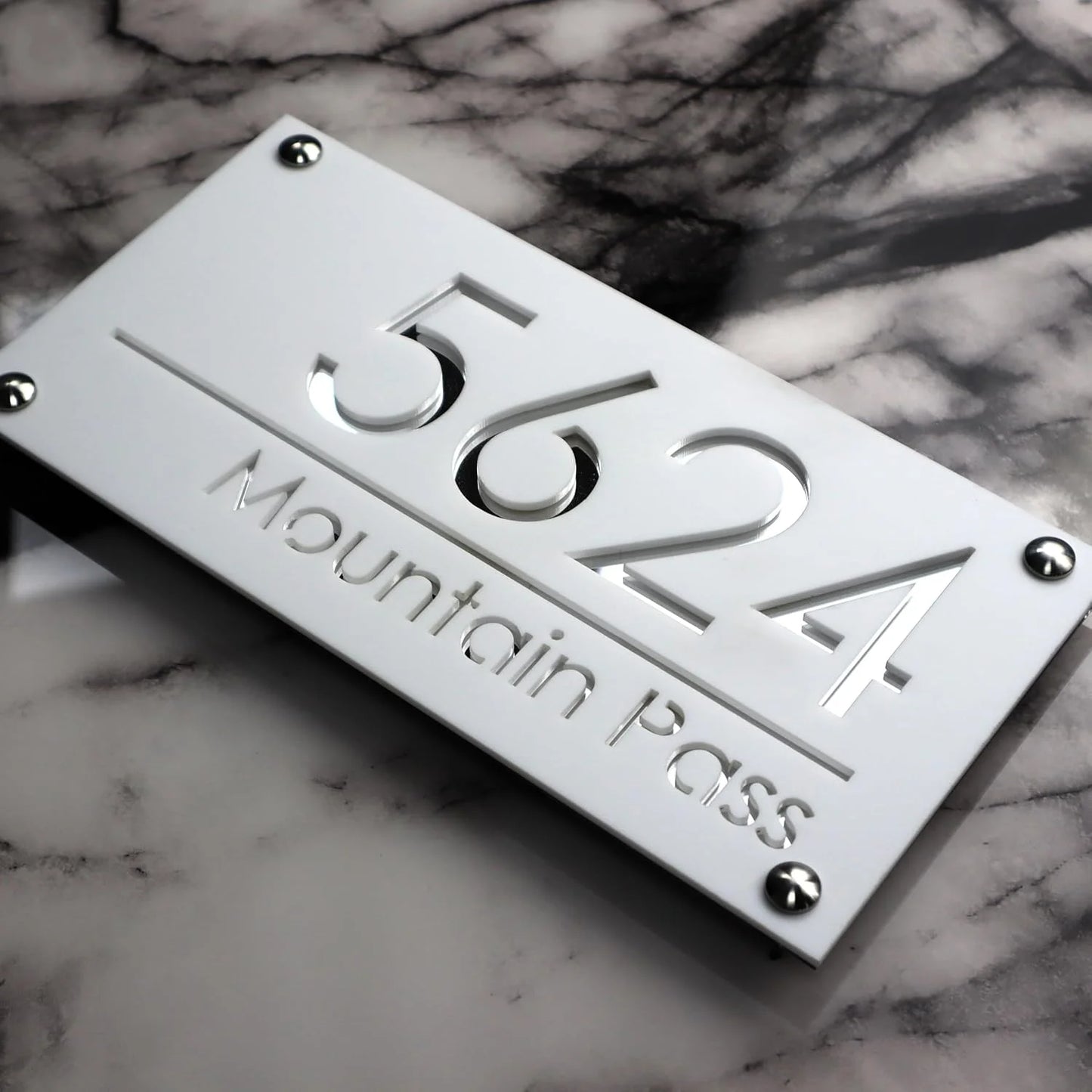 3D Acrylic Personalised Modern Residential House Number Plate