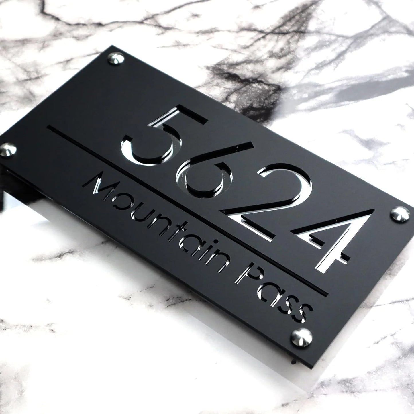 3D Acrylic Personalised Modern Residential House Number Plate