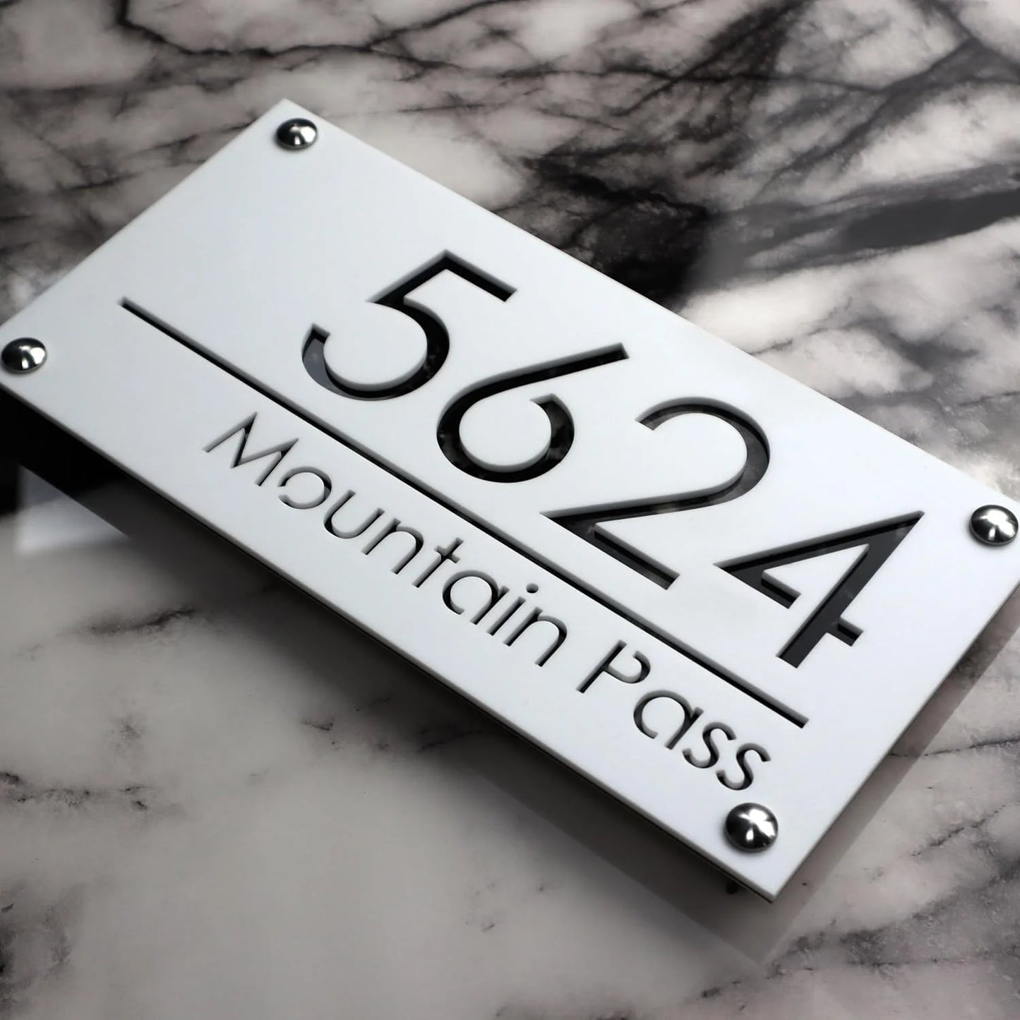 3D Acrylic Personalised Modern Residential House Number Plate