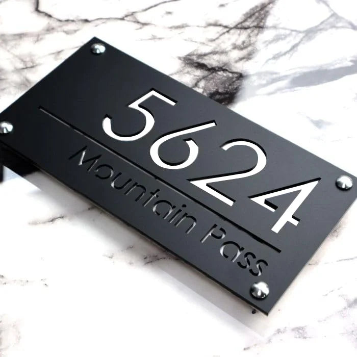3D Acrylic Personalised Modern Residential House Number Plate
