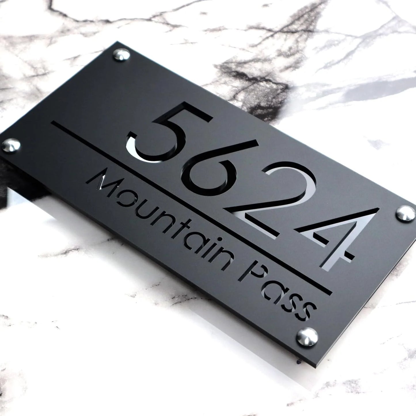 3D Acrylic Personalised Modern Residential House Number Plate