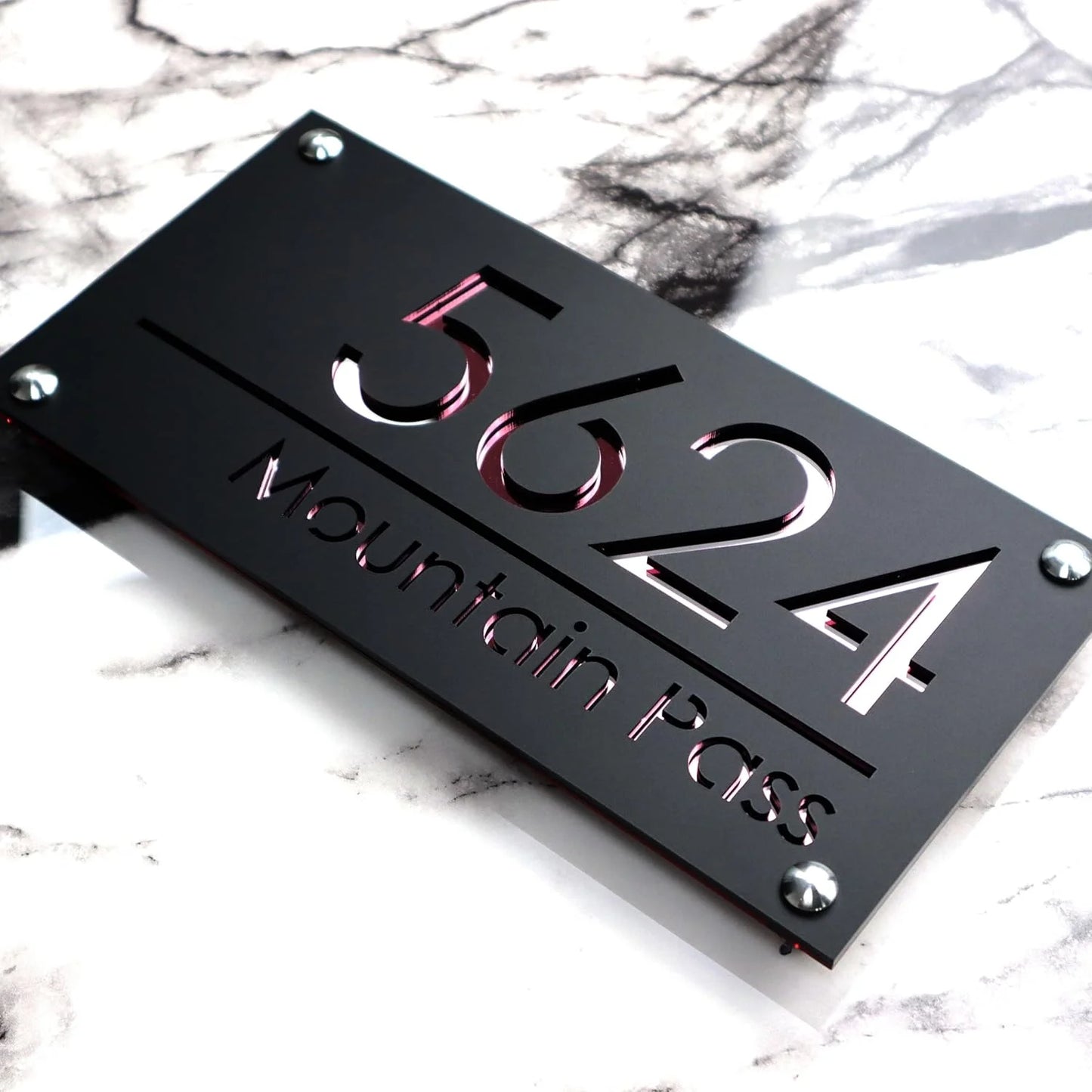 3D Acrylic Personalised Modern Residential House Number Plate