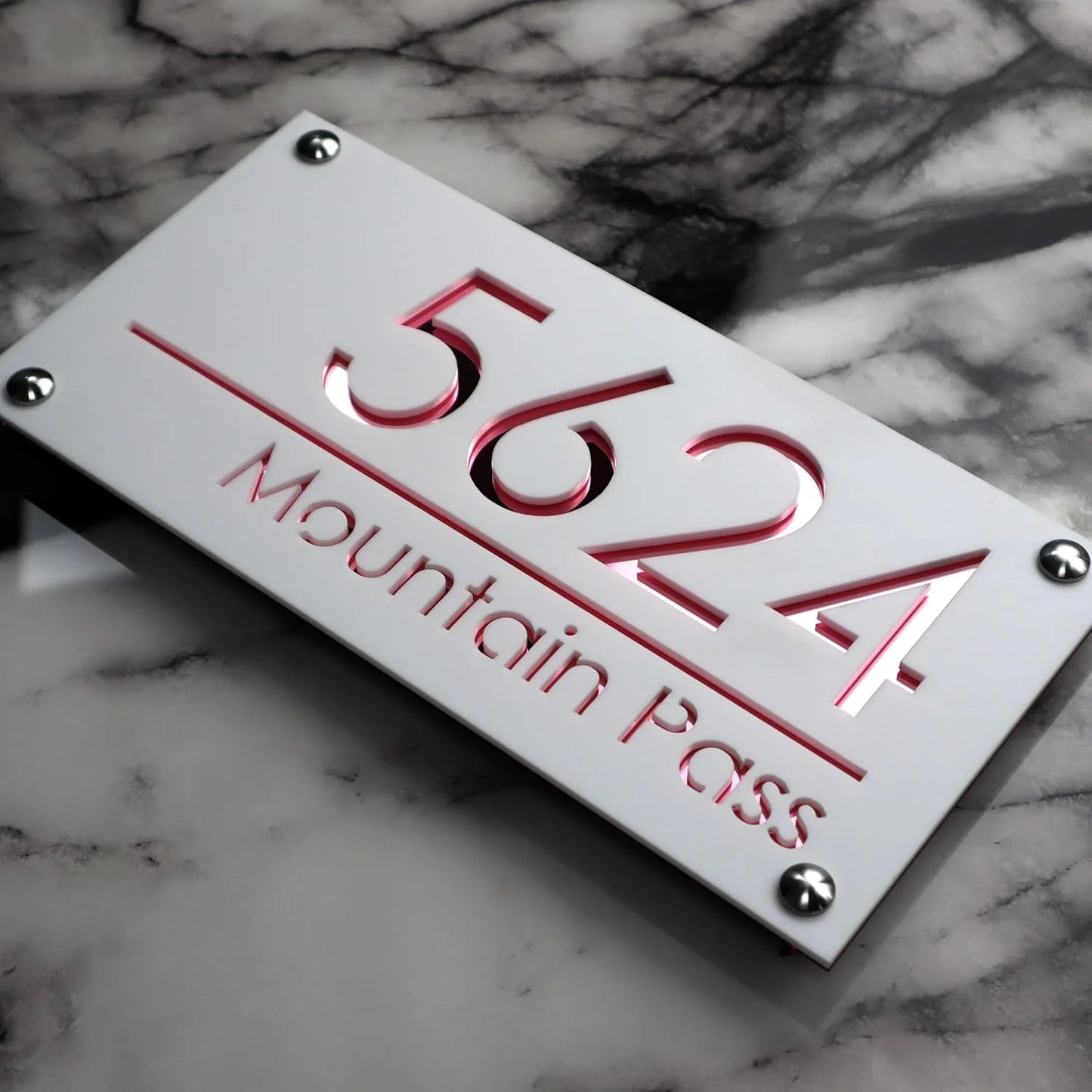 3D Acrylic Personalised Modern Residential House Number Plate