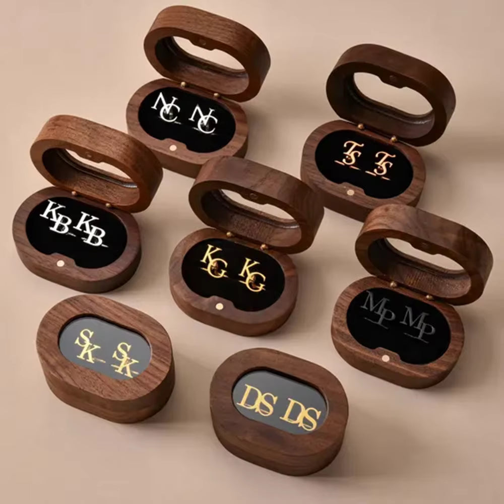 Customised Cufflinks With Wood Finish Display Box