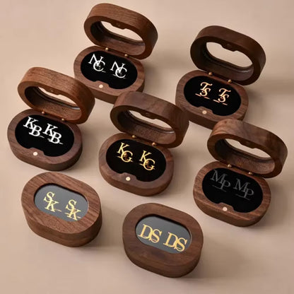 Customised Cufflinks With Wood Finish Display Box