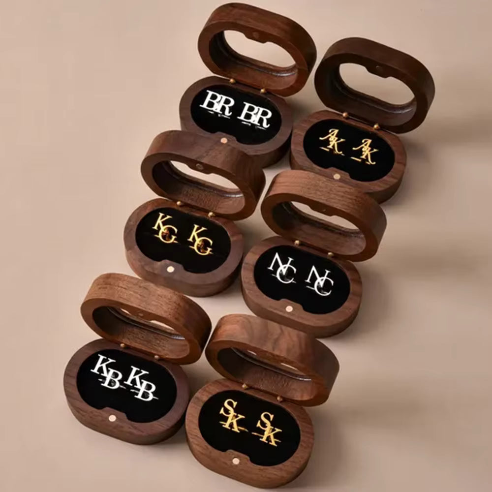 Customised Cufflinks With Wood Finish Display Box