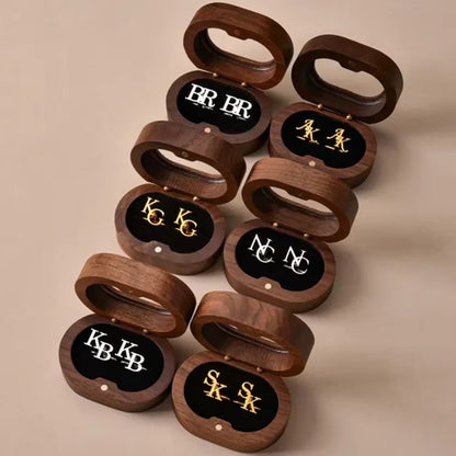 Customised Cufflinks With Wood Finish Display Box
